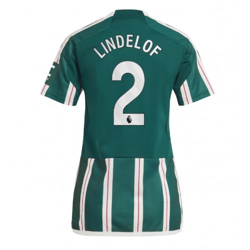 Ženski Nogometni dresi Manchester United Victor Lindelof #2 Gostujoči 2023-24 Kratek Rokav